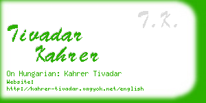 tivadar kahrer business card